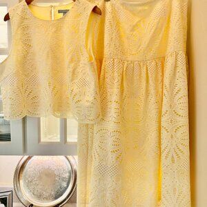 Antonio Melani yellow lace two piece set .. pantone color of Spring 2026